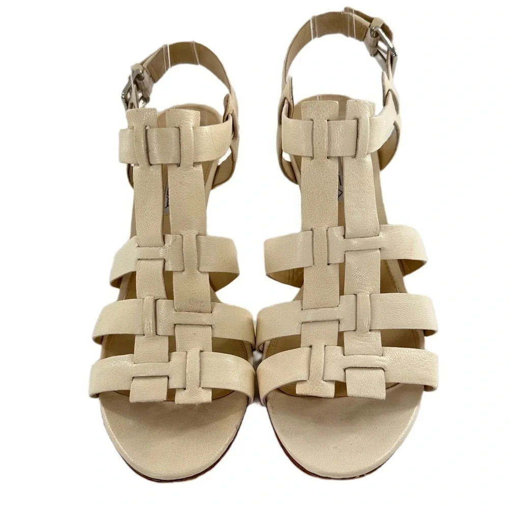 Via Spiga womens heels size 7.5 bone cream leather coastal granny